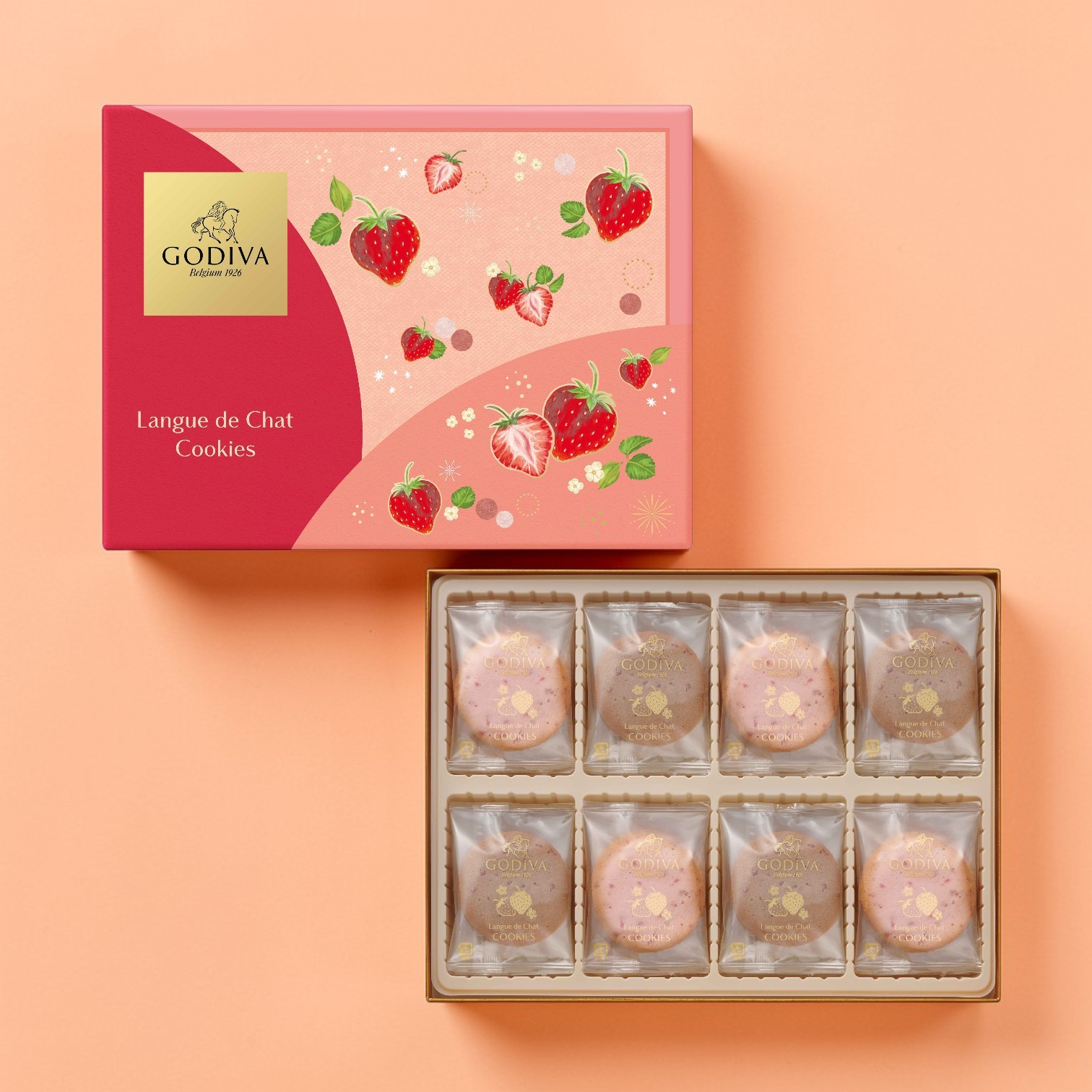 あまおう苺ラングドシャクッキー（30枚入） | GODIVA（ゴディバ）の